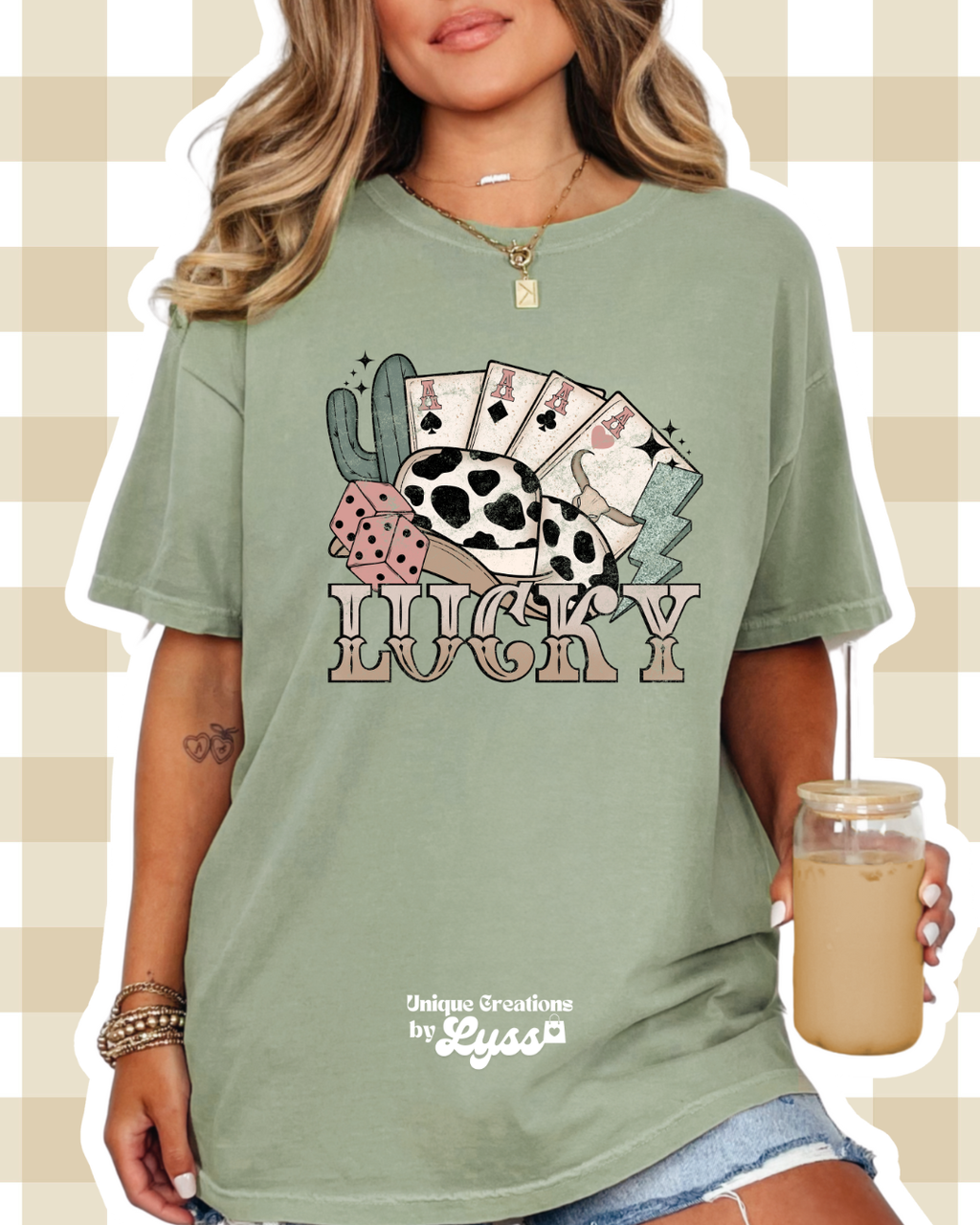 LUCKY WESTERN COLLAGE TEE/SWEATER