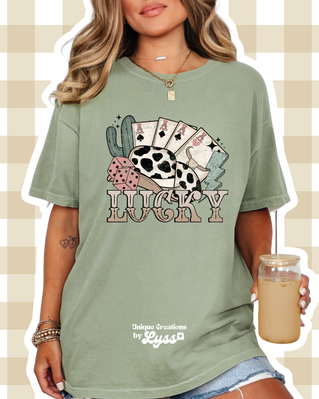 LUCKY WESTERN COLLAGE TEE/SWEATER