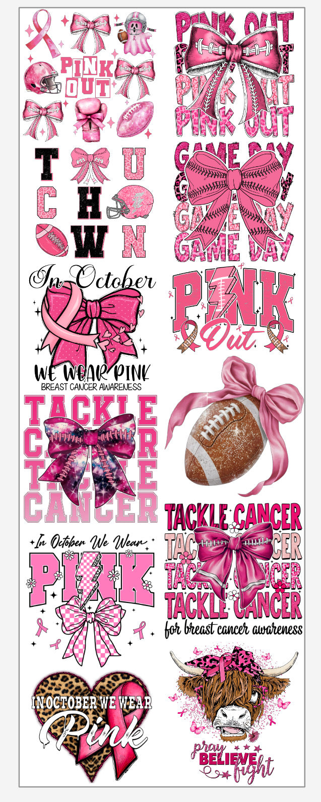 PRE-MADE PINK OUT GANG SHEET 22X60