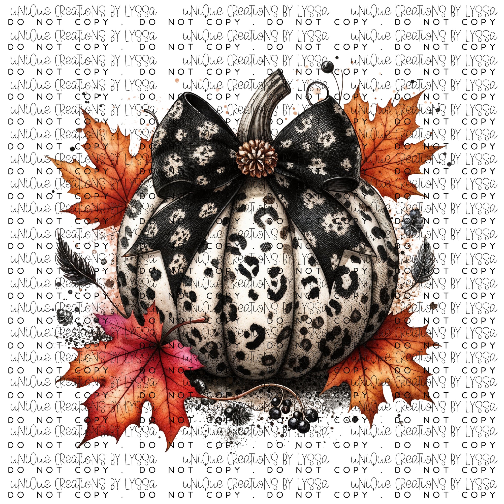 CHEETAH PUMPKIN W/LEAVES DTF TRANSFER