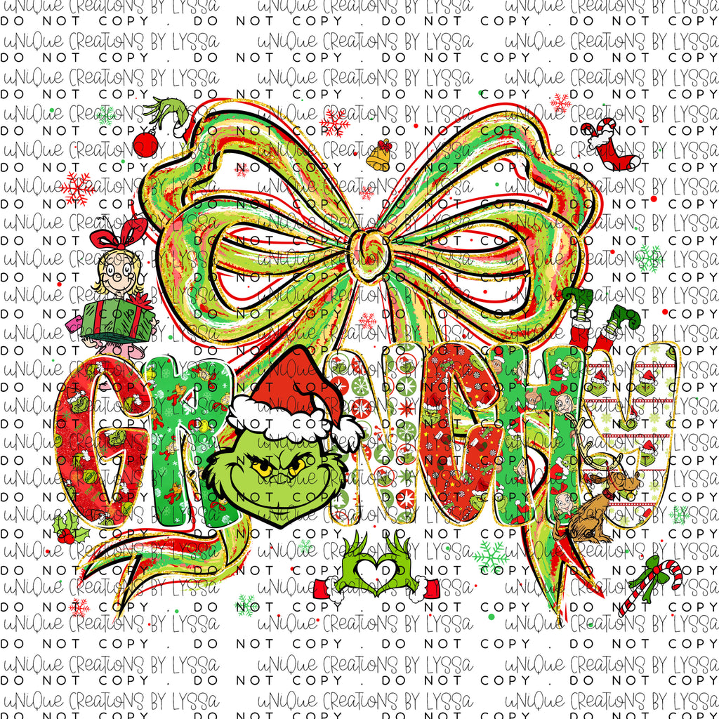 GRINCHY DTF TRANSFER/UVDTF DECAL