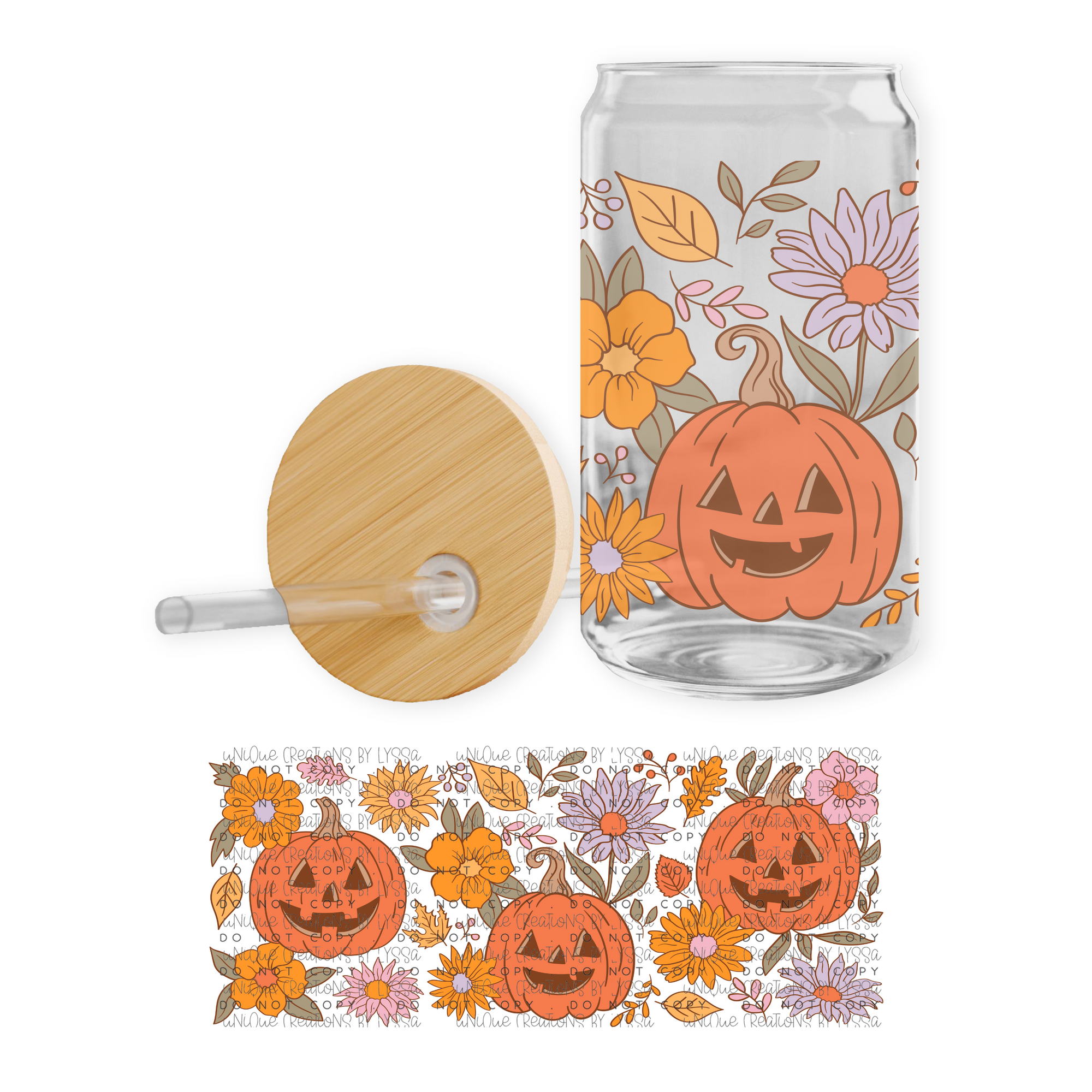 FLORAL PUMPKINS 16OZ