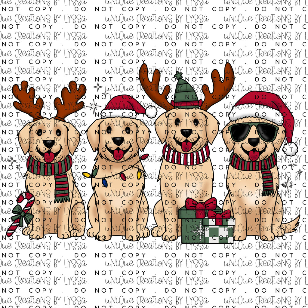 CHRISTMAS DOGS DTF TRANSFER/UVDTF DECAL
