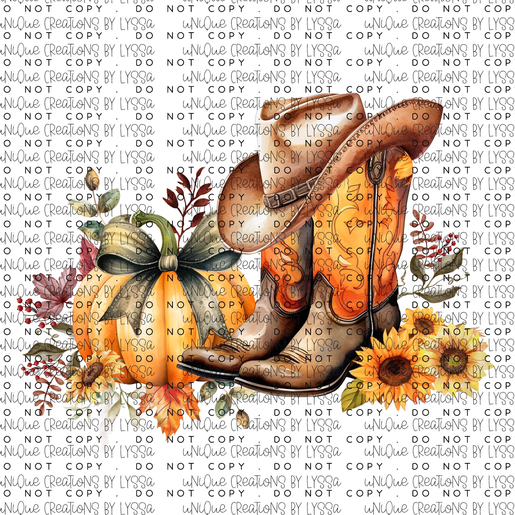 COWBOY PUMPKIN DTF TRANSFER