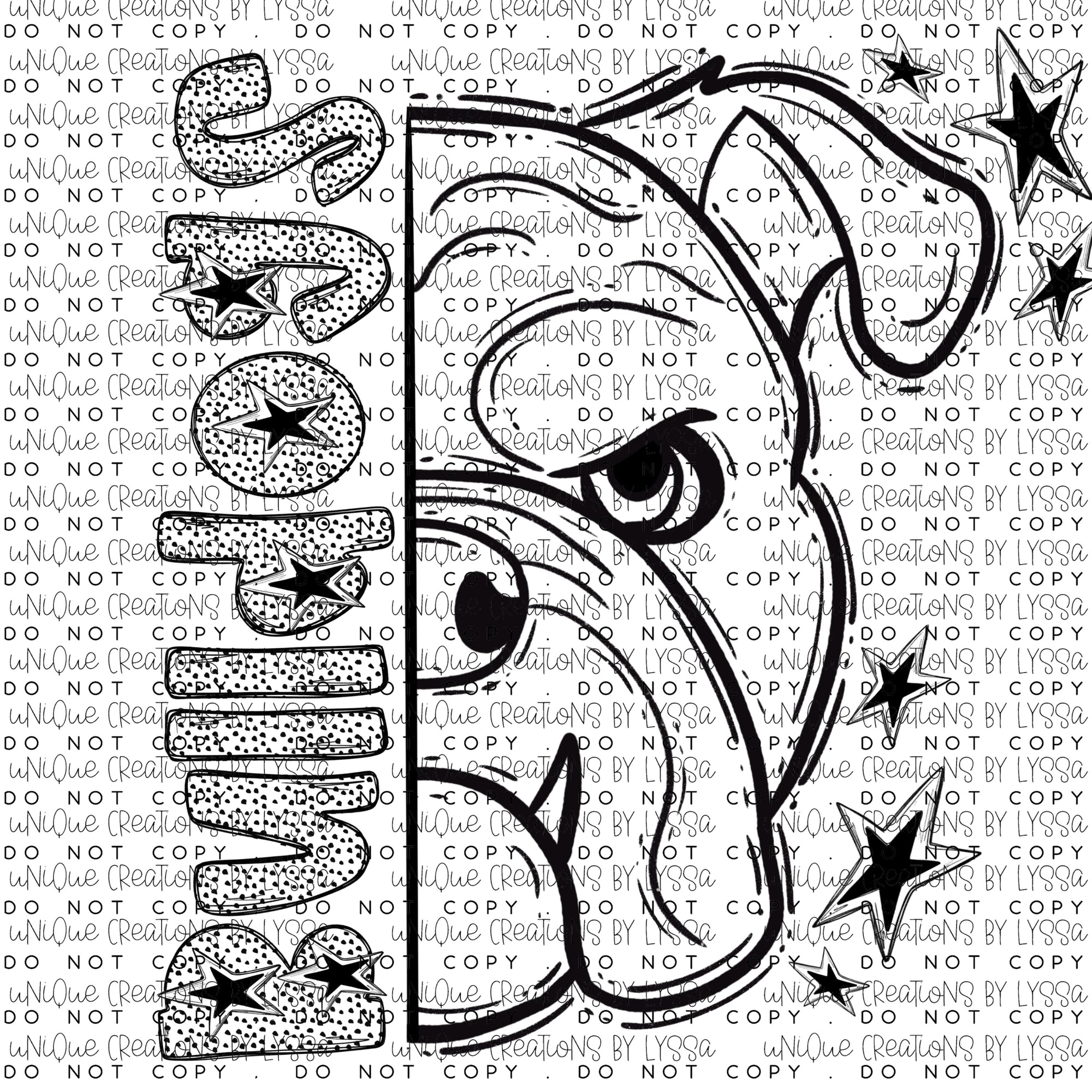 BULLDOGS MASCOT DTF TRANSFER