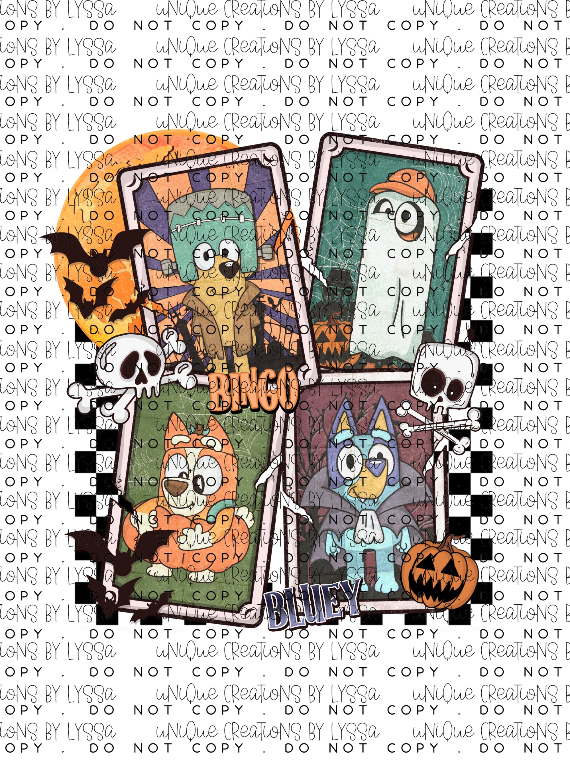 BLUEY HALLOWEEN DTF TRANSFER