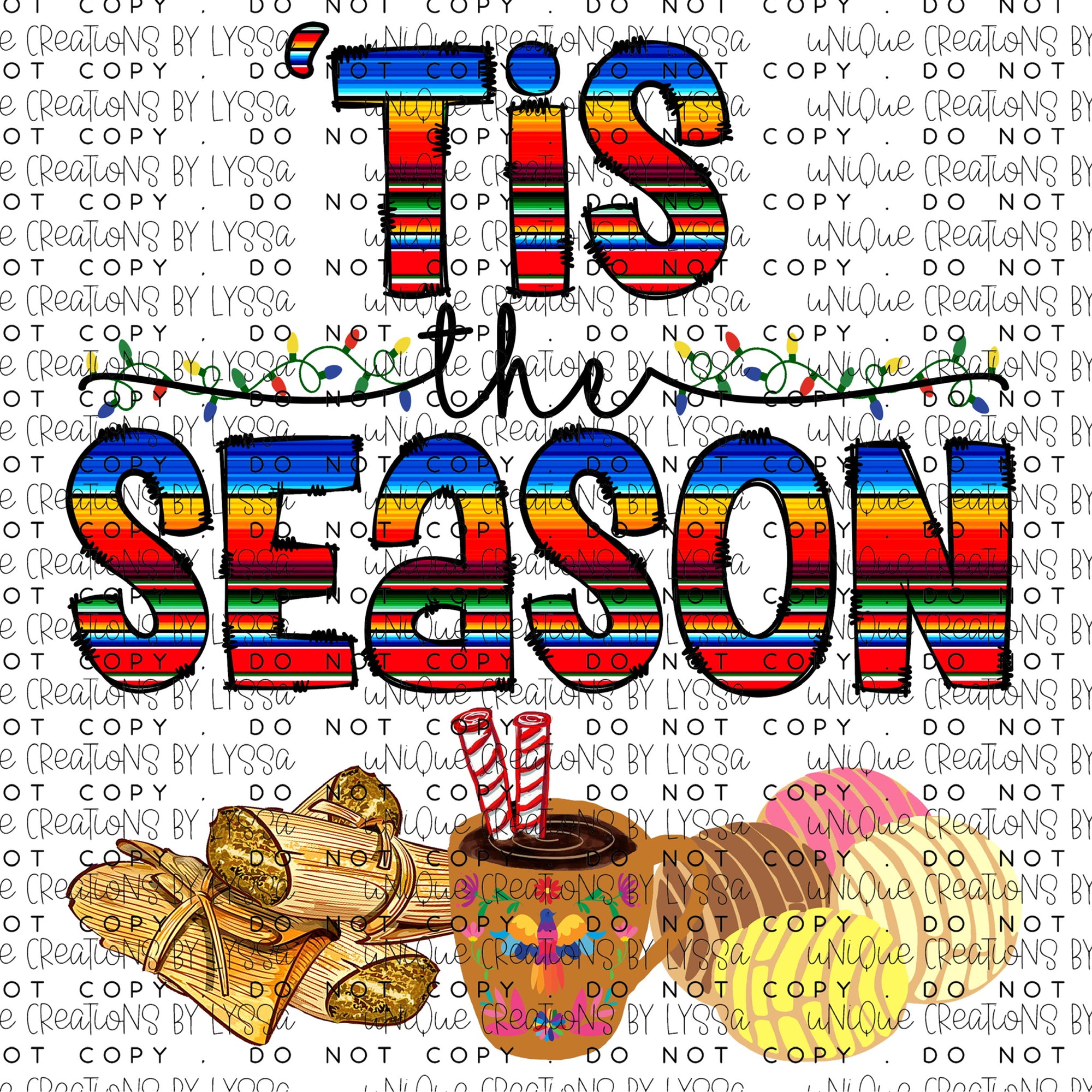 TIS THE SEASON SERAPE DTF TRANSFER/UVDTF DECAL