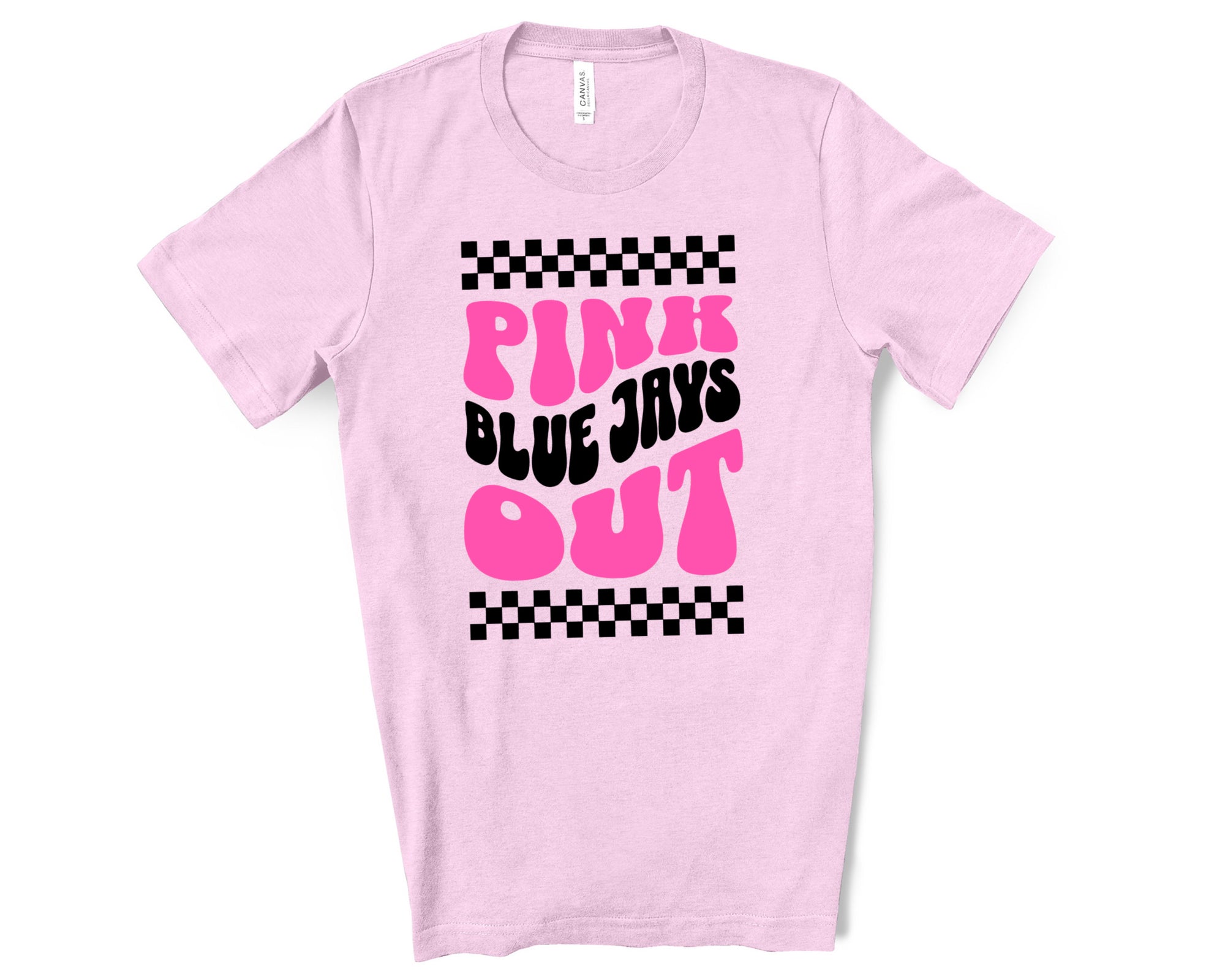 CHECKERED BLUEJAYS PINK OUT TEE