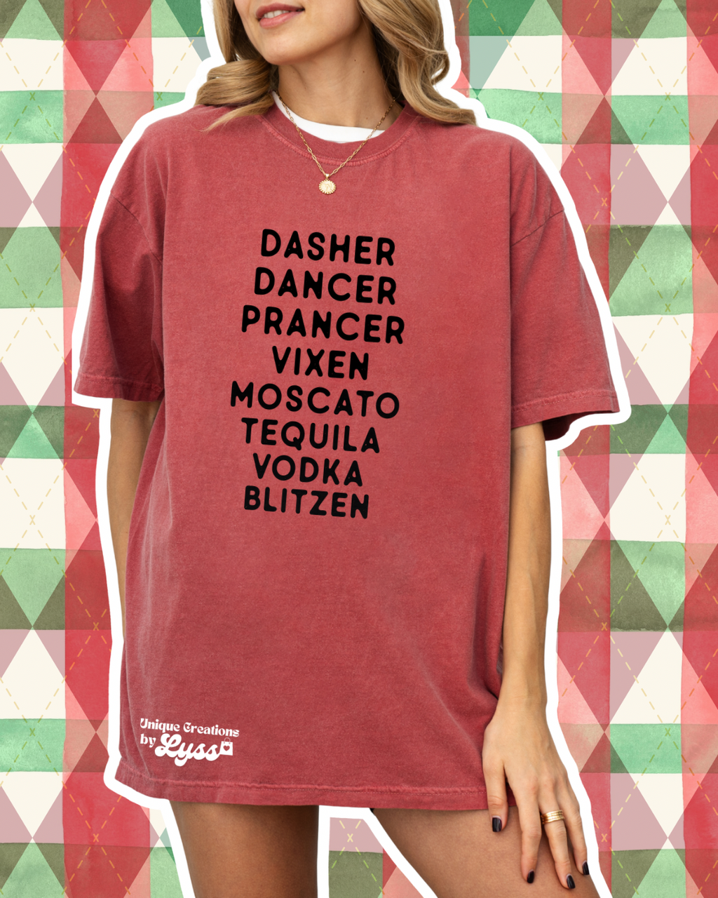 DASHER DANCER VODKA TEQUILA BLITZEN  ADULT TEE/SWEATER
