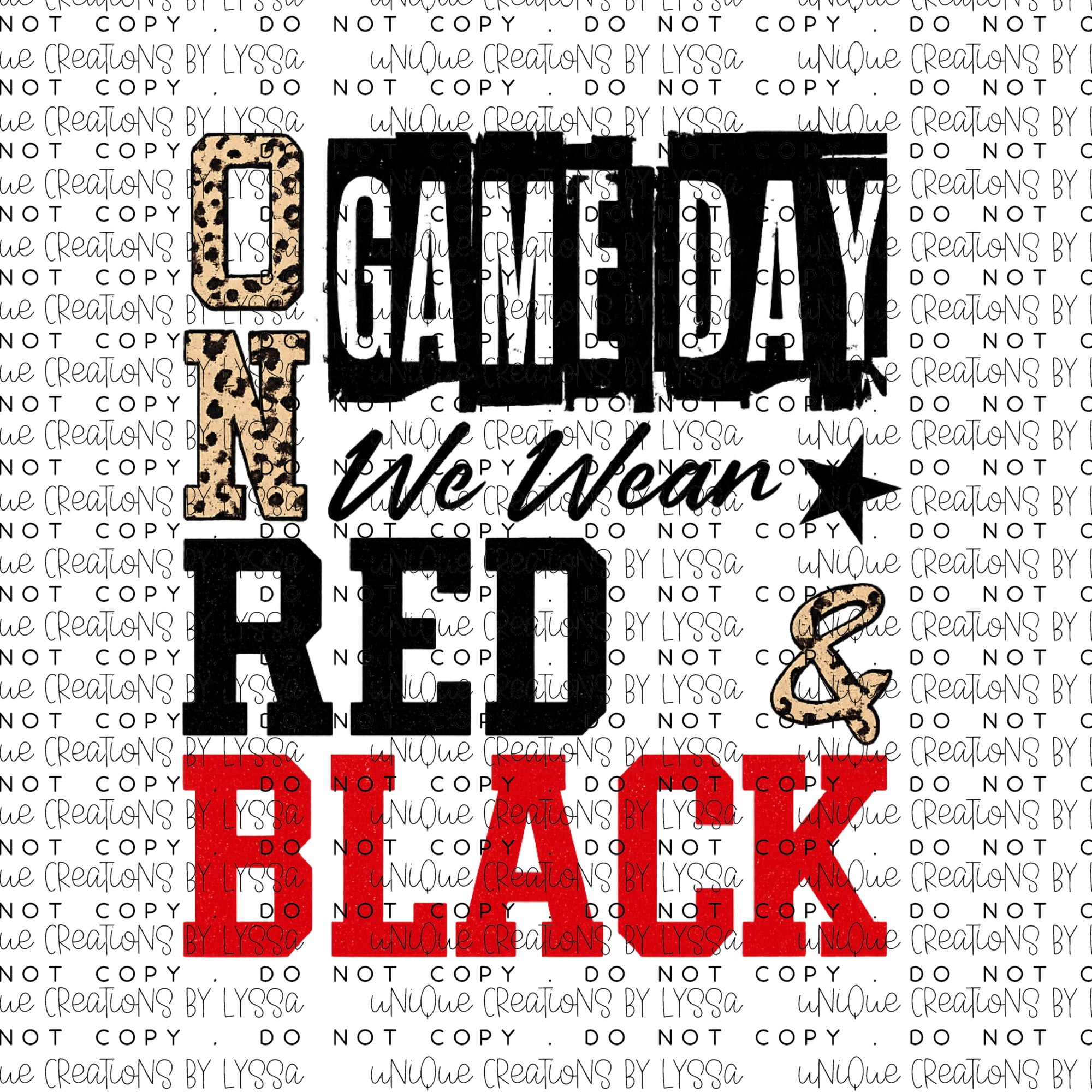 GAME DAY RED&BLACK DTF TRANSFER