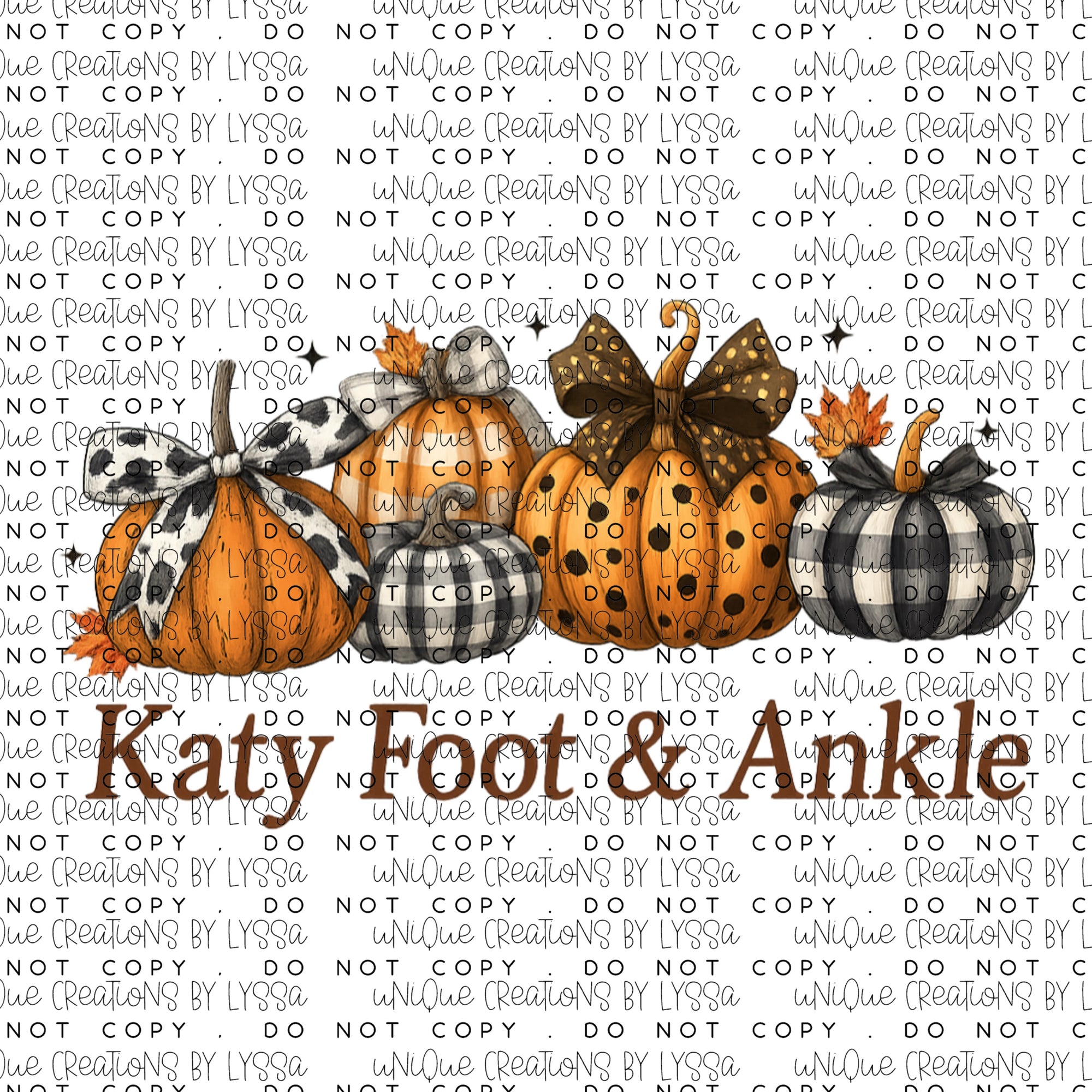 FALL PUMPKINS KATY FOOT & ANKLE DTF TRANSFER