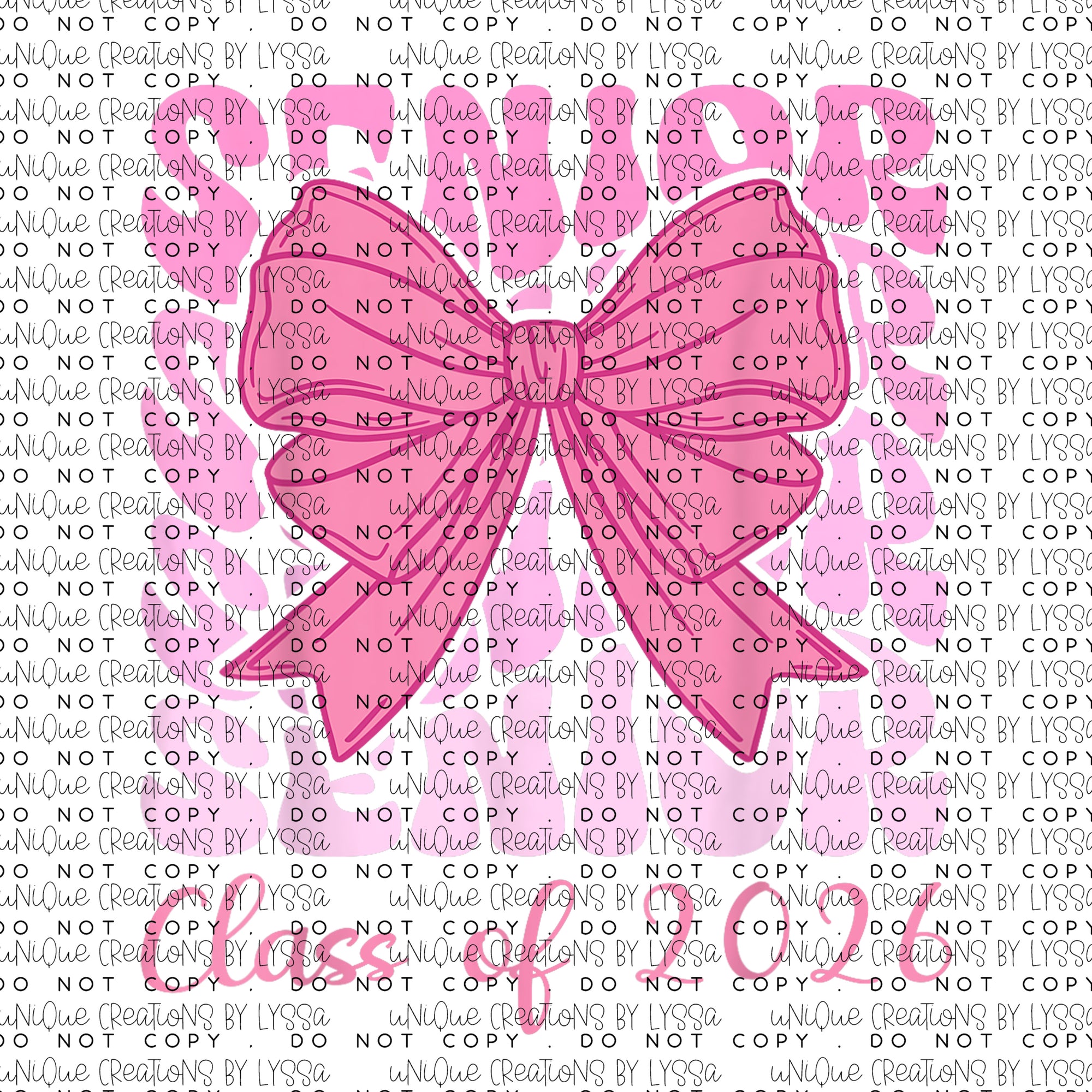 SENIOR STACKED COQUETTE BOW DTF TRANSFER