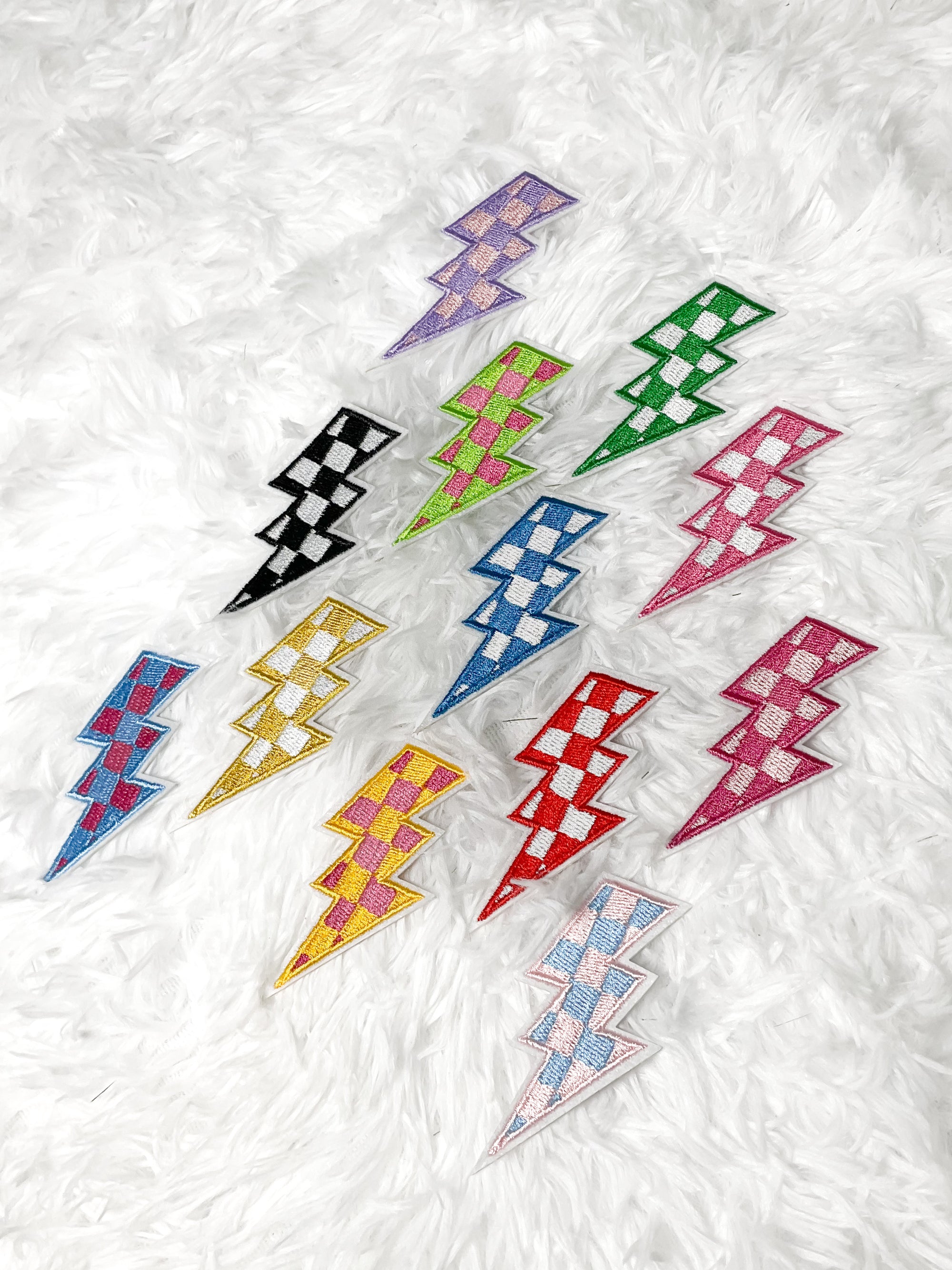 CHECKERED LIGHTING BOLT PATCH (MED)