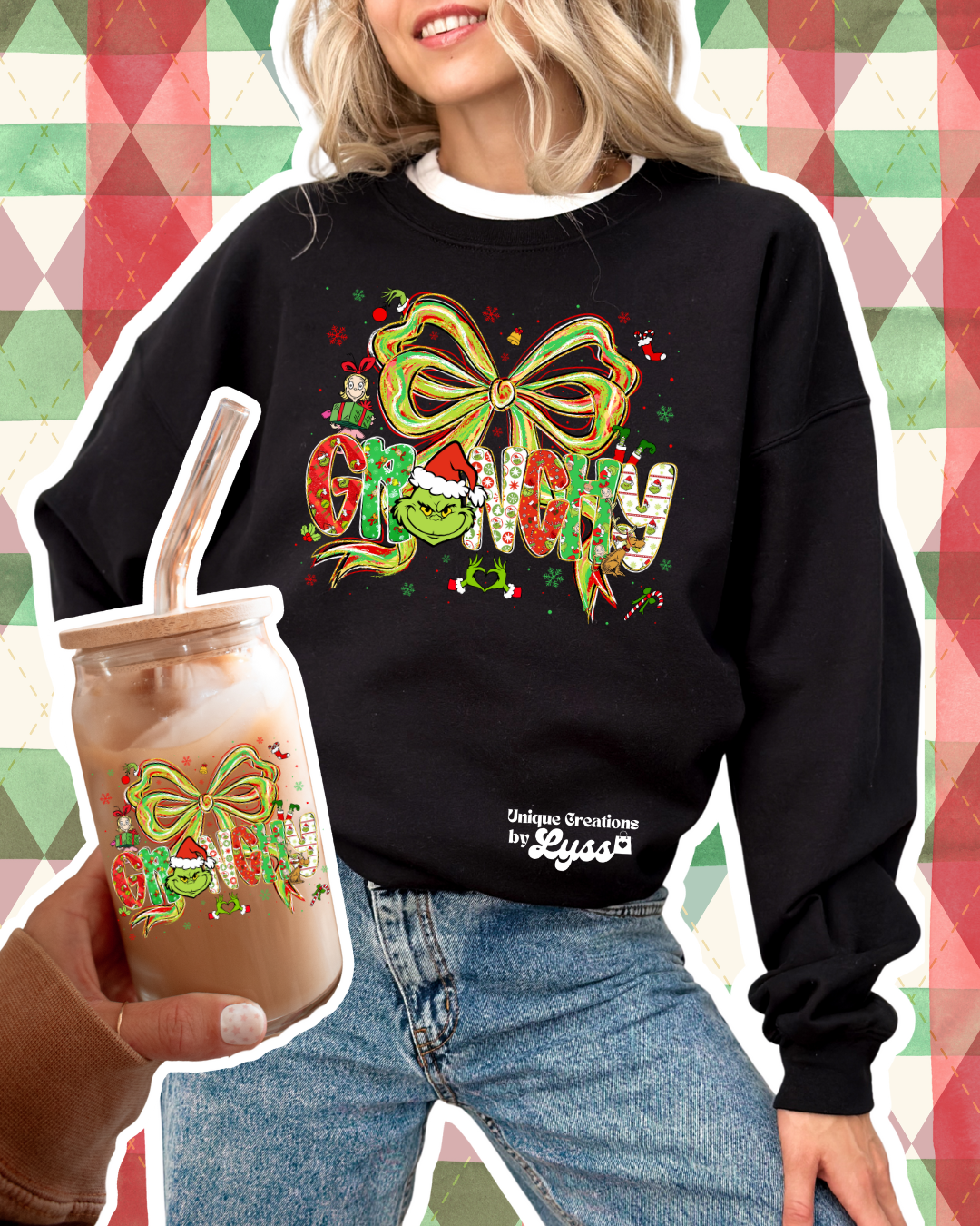 GRINCHY BOW SWEATER + CUP COMBO