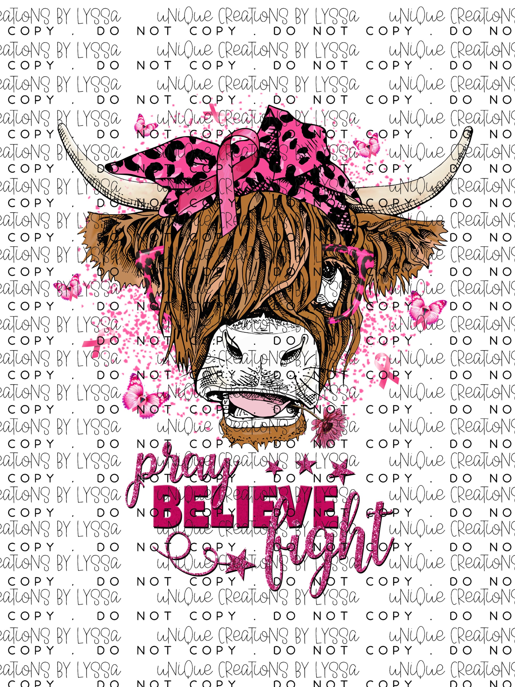 PRAY BELIEVE FIGHT DTF TRANSFER