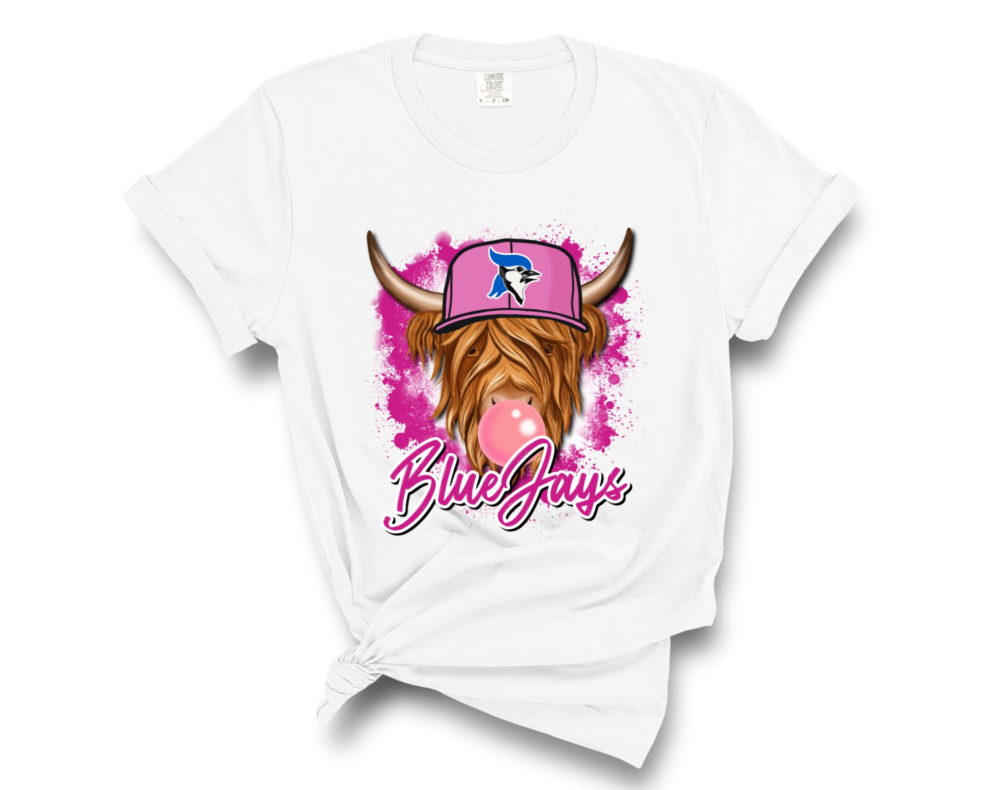 BLUEJAYS BUBBLE GUM COW TEE