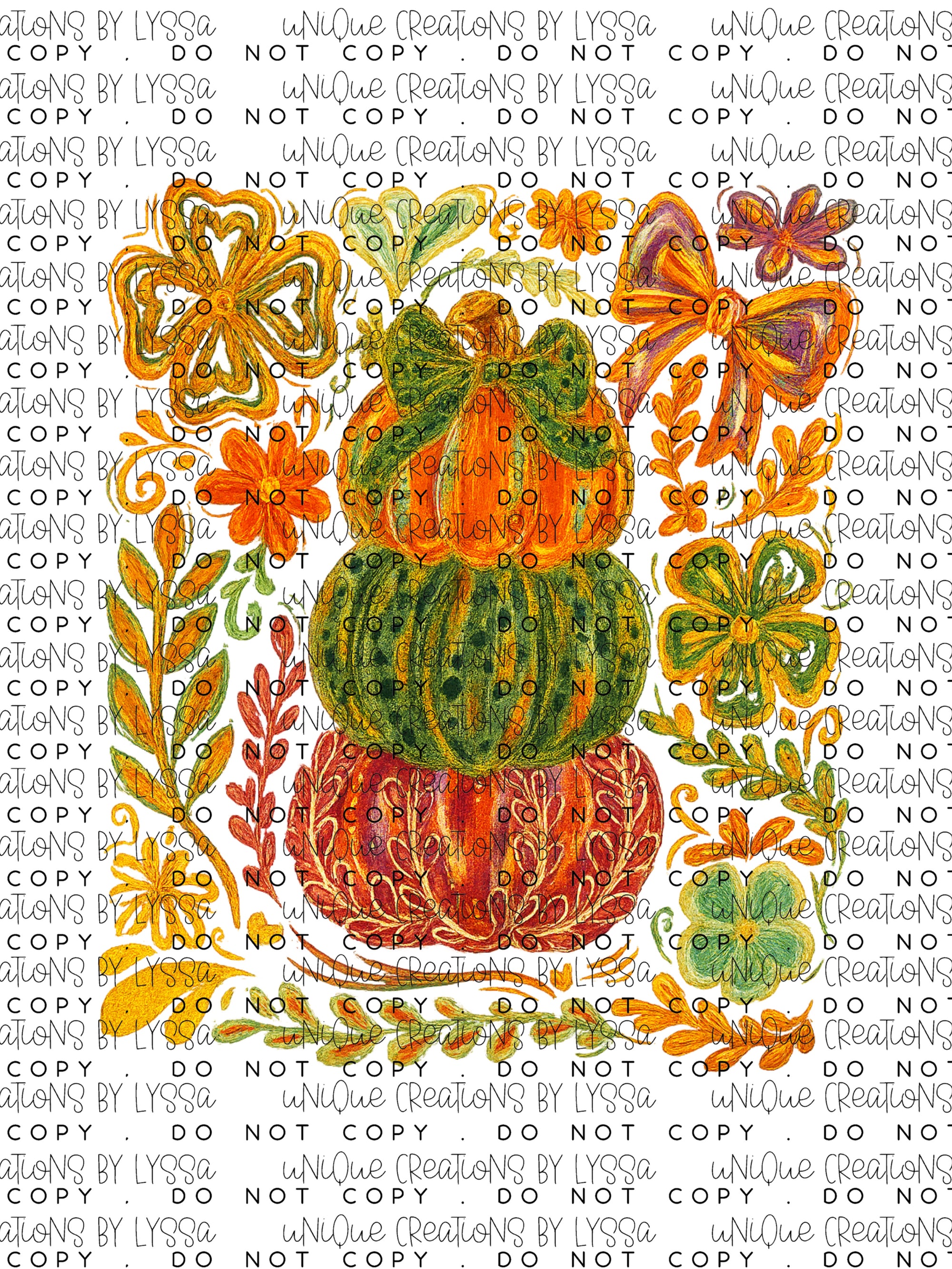 PAINTED PUMPKINS STACKED (1) DTF TRANSFER