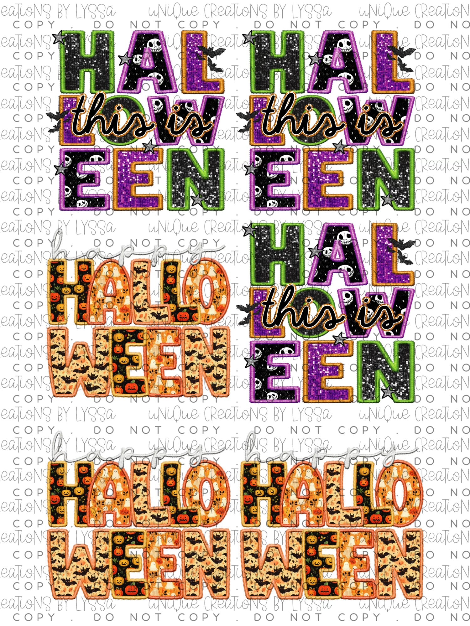 PRE-MADE HALLOWEEN (1) GANG SHEET 22x30