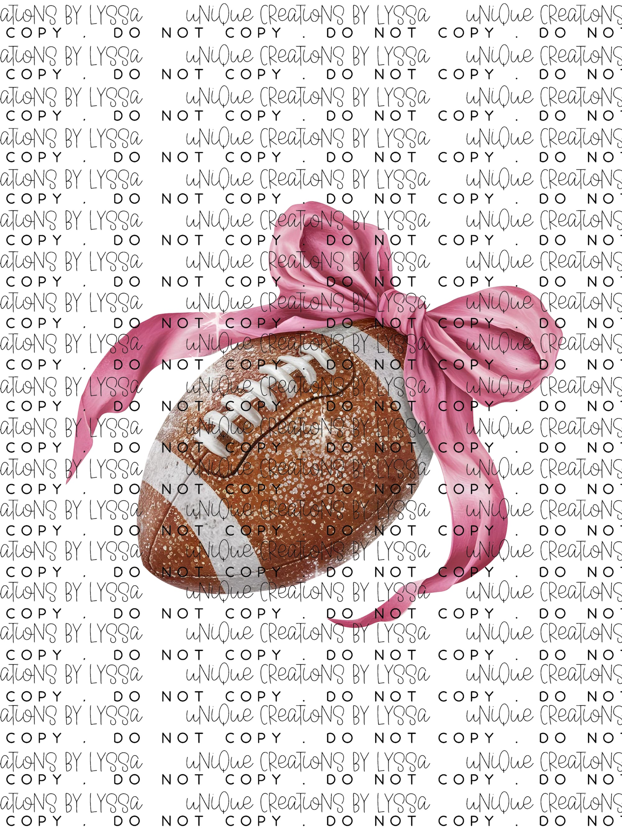 PINK BOW FOOTBALL DTF TRANSFER