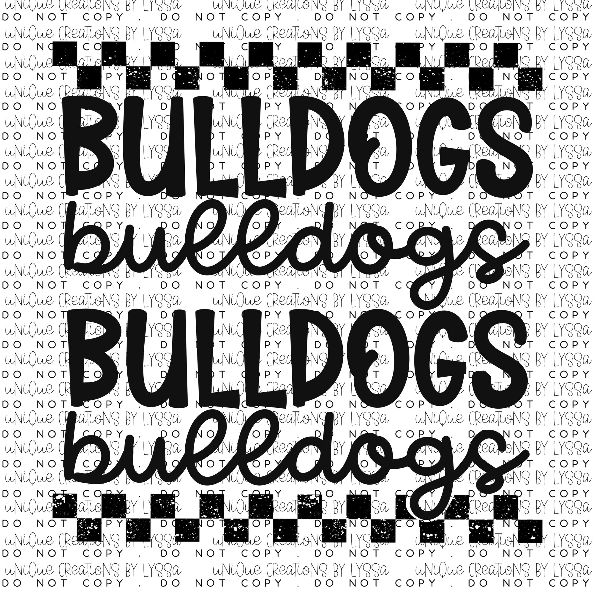 BULLDOGS CHECKERED DTF TRANSFER