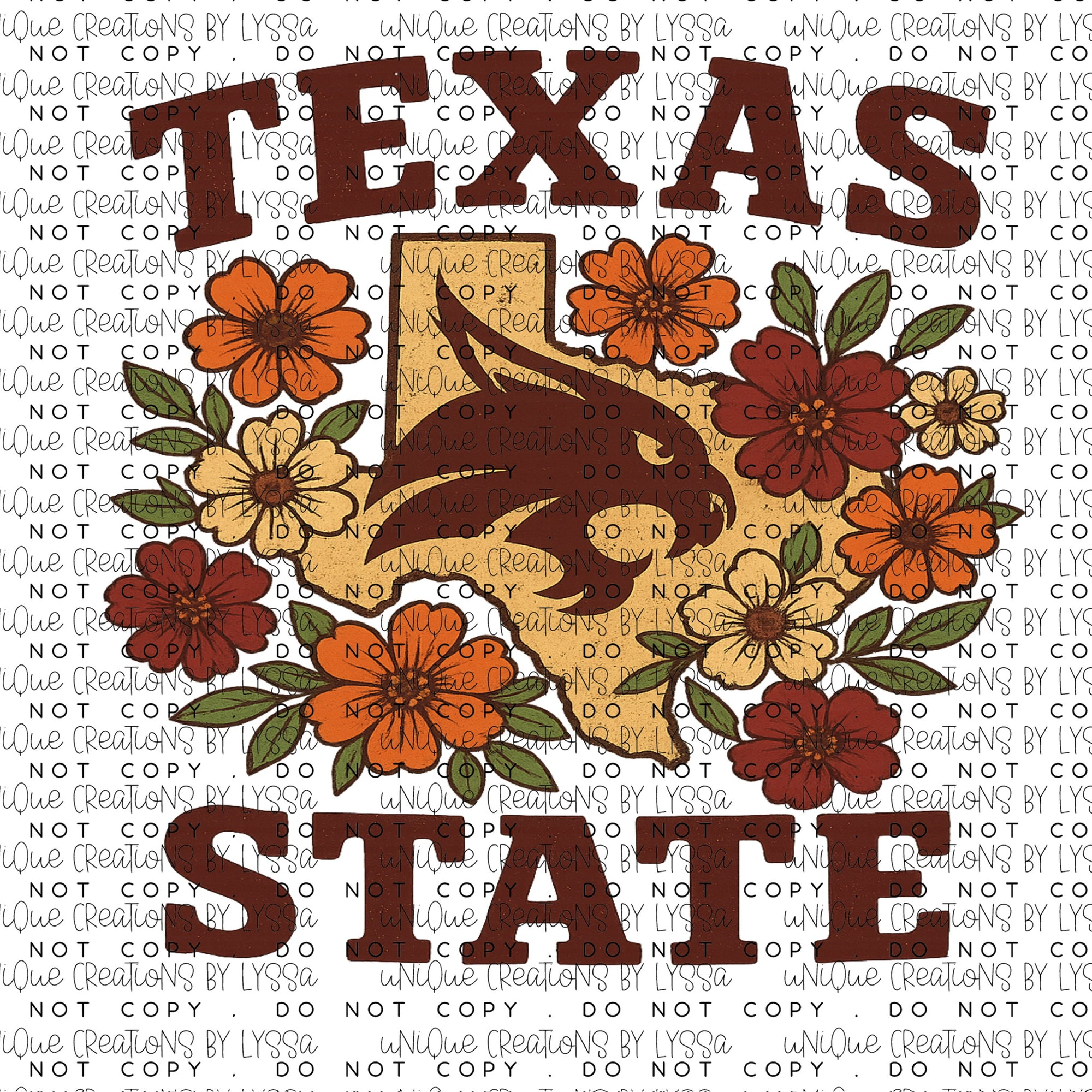 TEXAS STATE FLORAL DTF TRANSFER