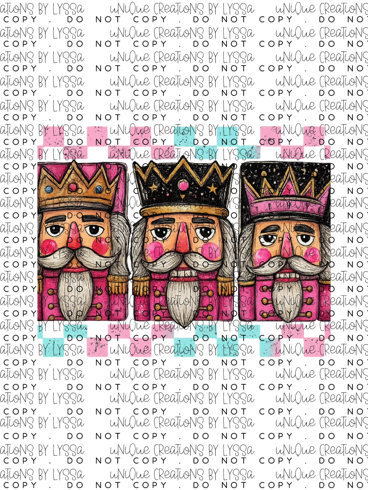 CHECKERD NUTCRACKERS DTF TRANSFER/UVDTF DECAL