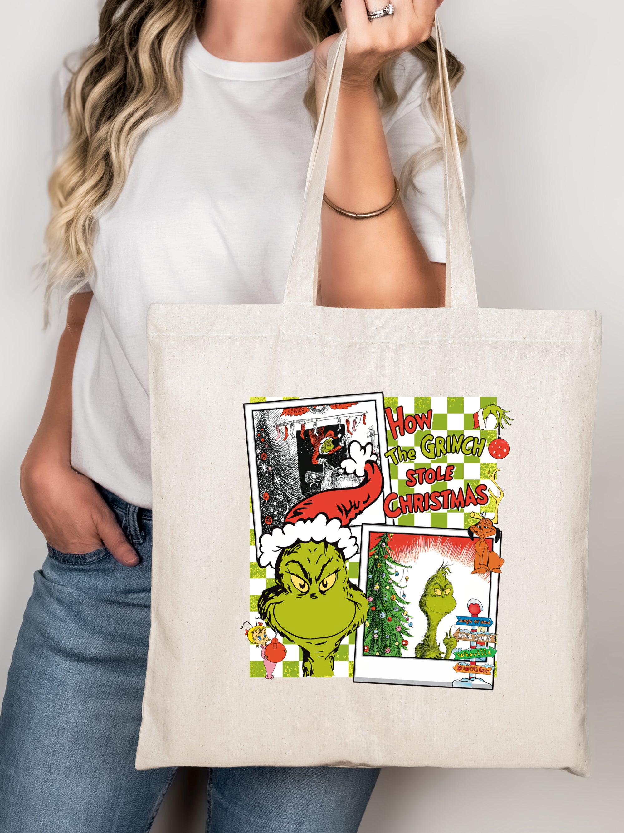 GRINCH COLLAGE TOTE
