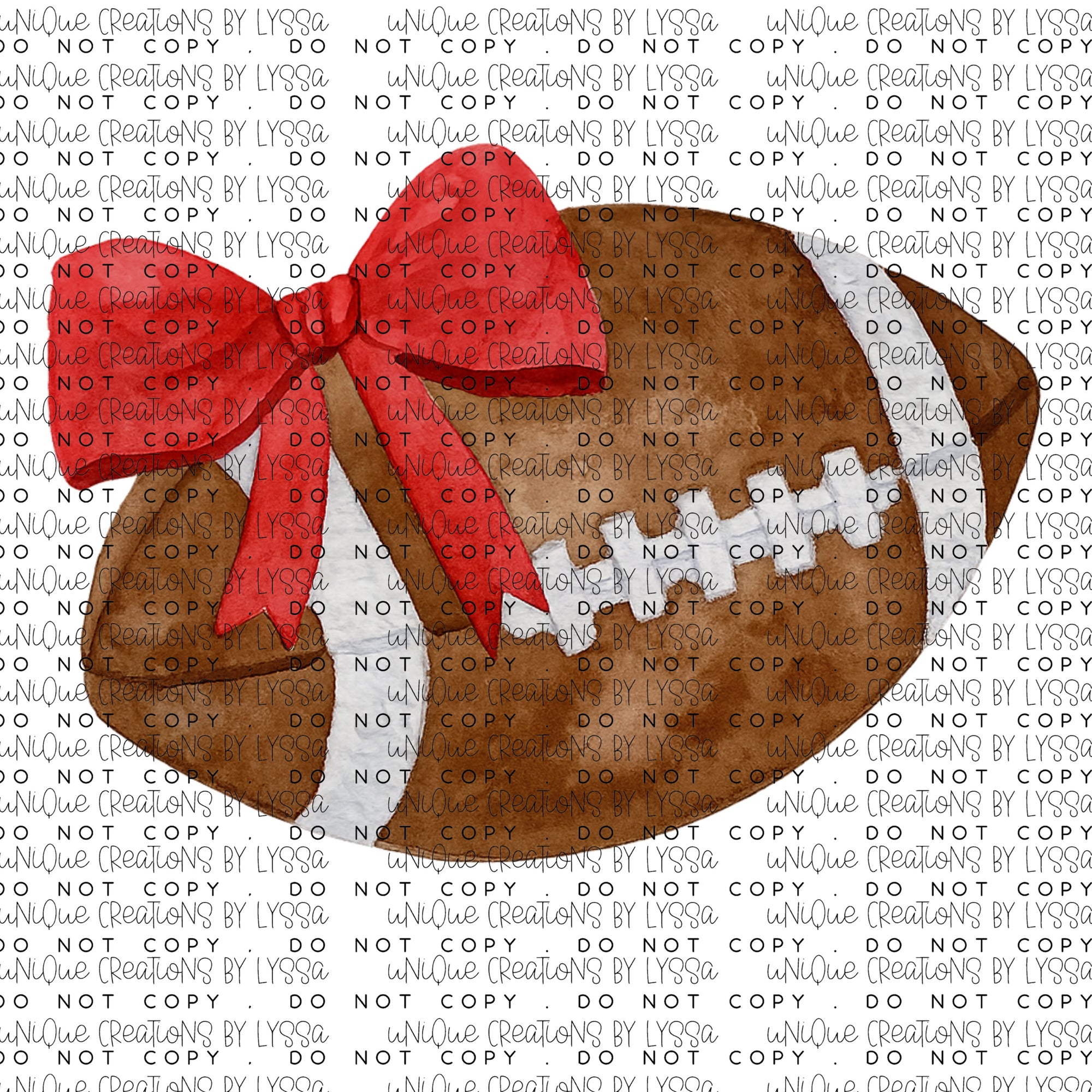 FOOTBALL RED BOW DTF TRANSFER