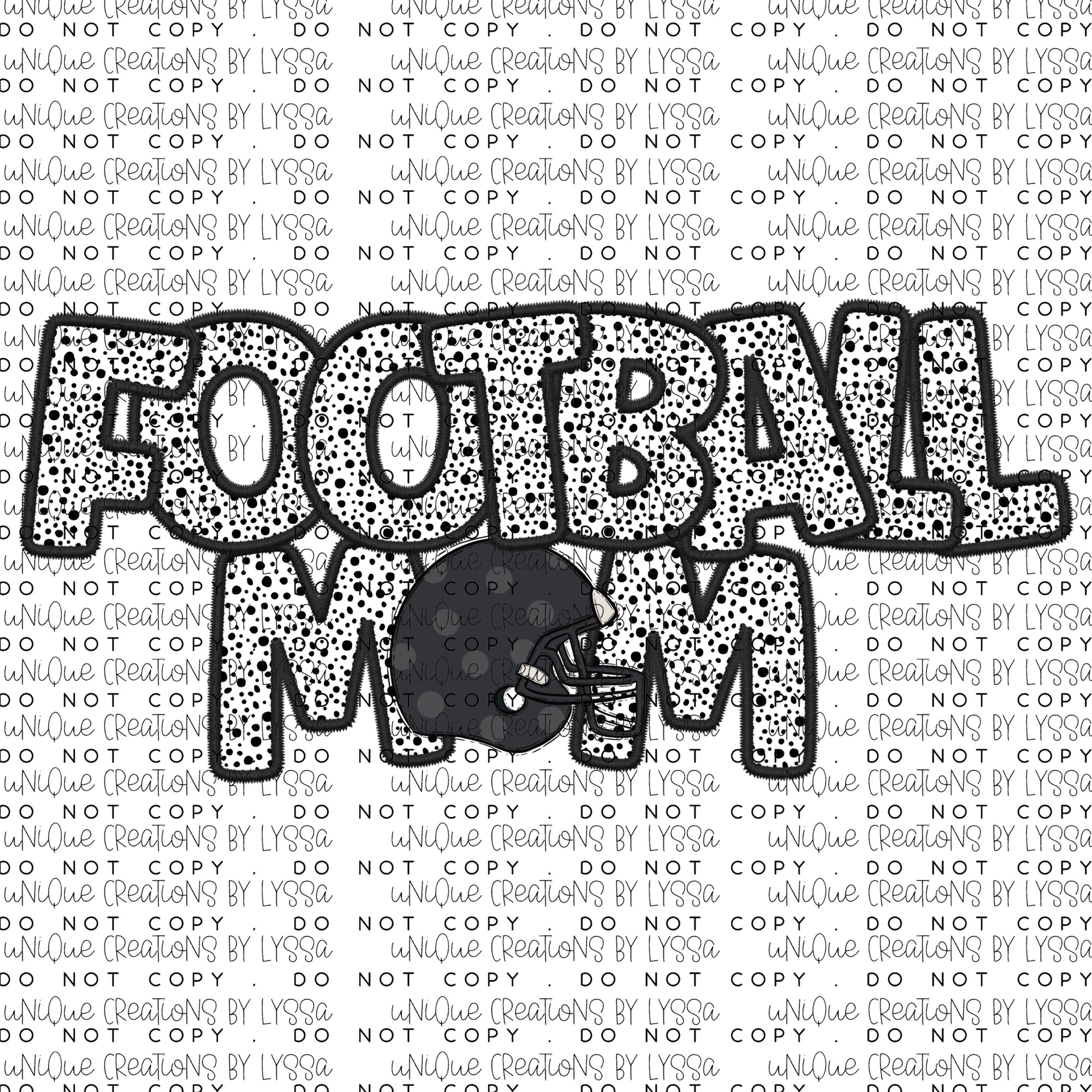 FOOTBALL MOM HELMET DTF TRANSFER