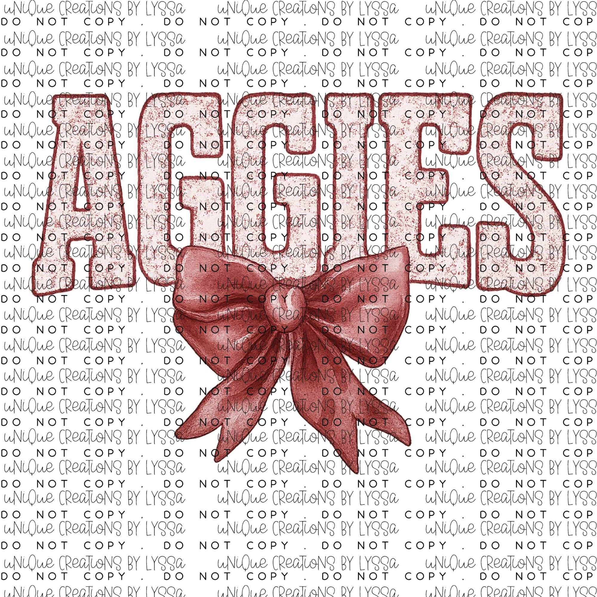 AGGIES COQUETTE BOW DTF TRANSFER