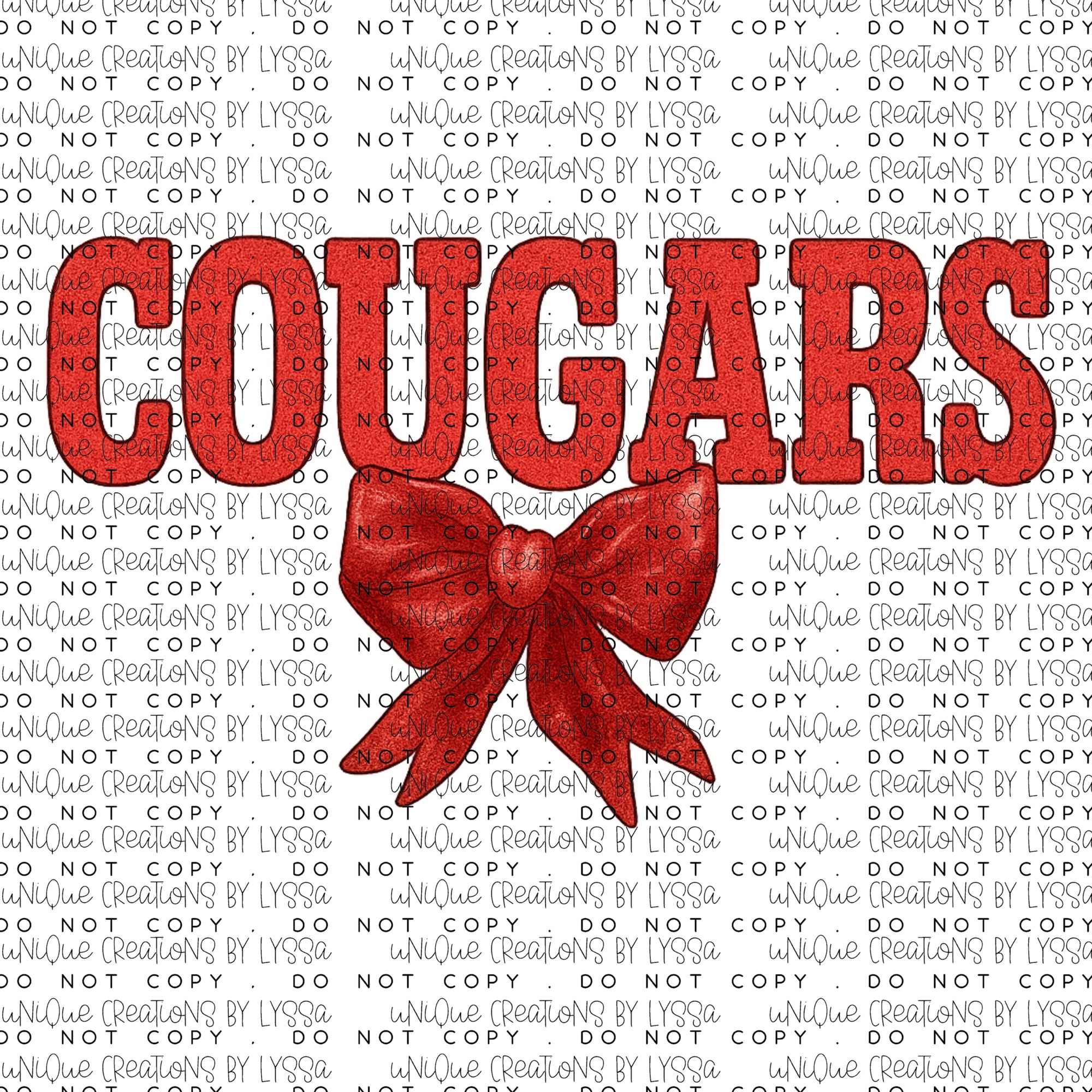 COUGARS COQUETTE BOW DTF TRANSFER