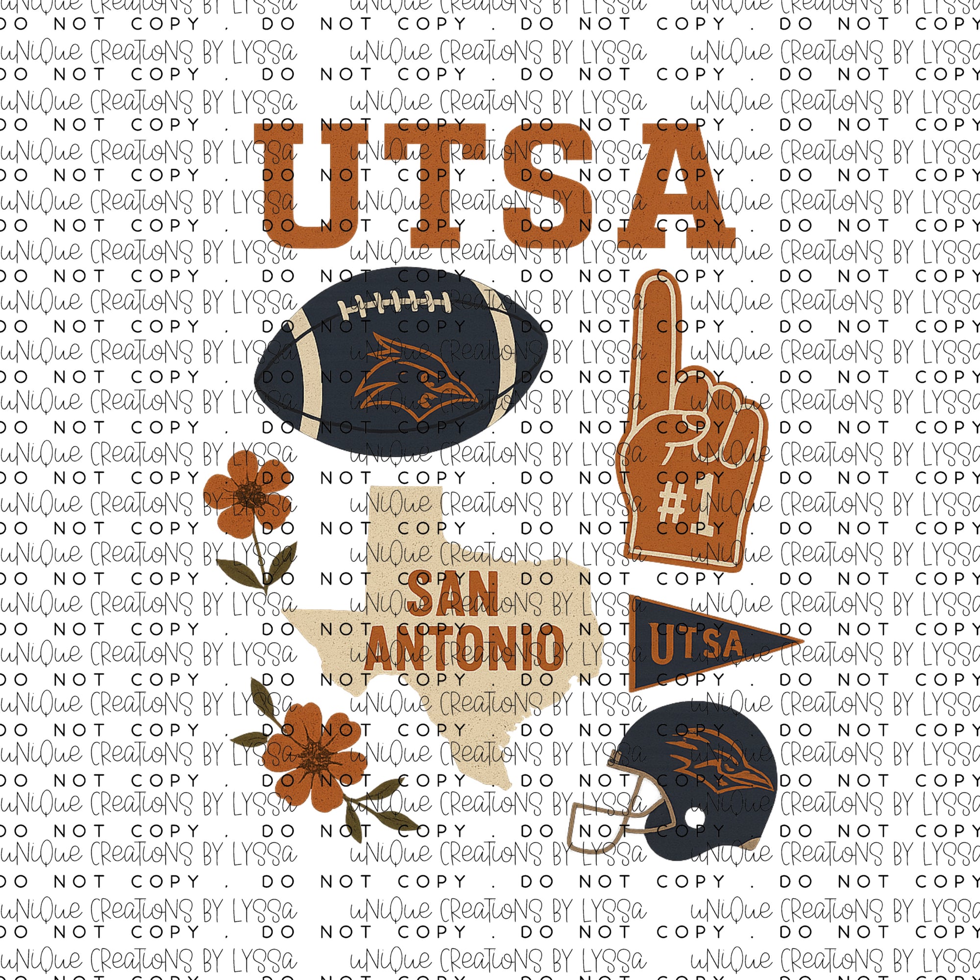 UTSA COLLAGE DTF TRANSFER