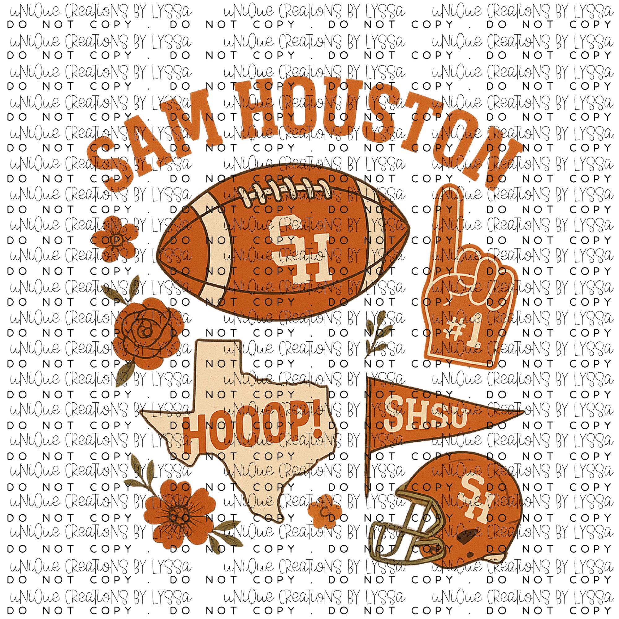 SAM HOUSTON COLLAGE DTF TRANSFER