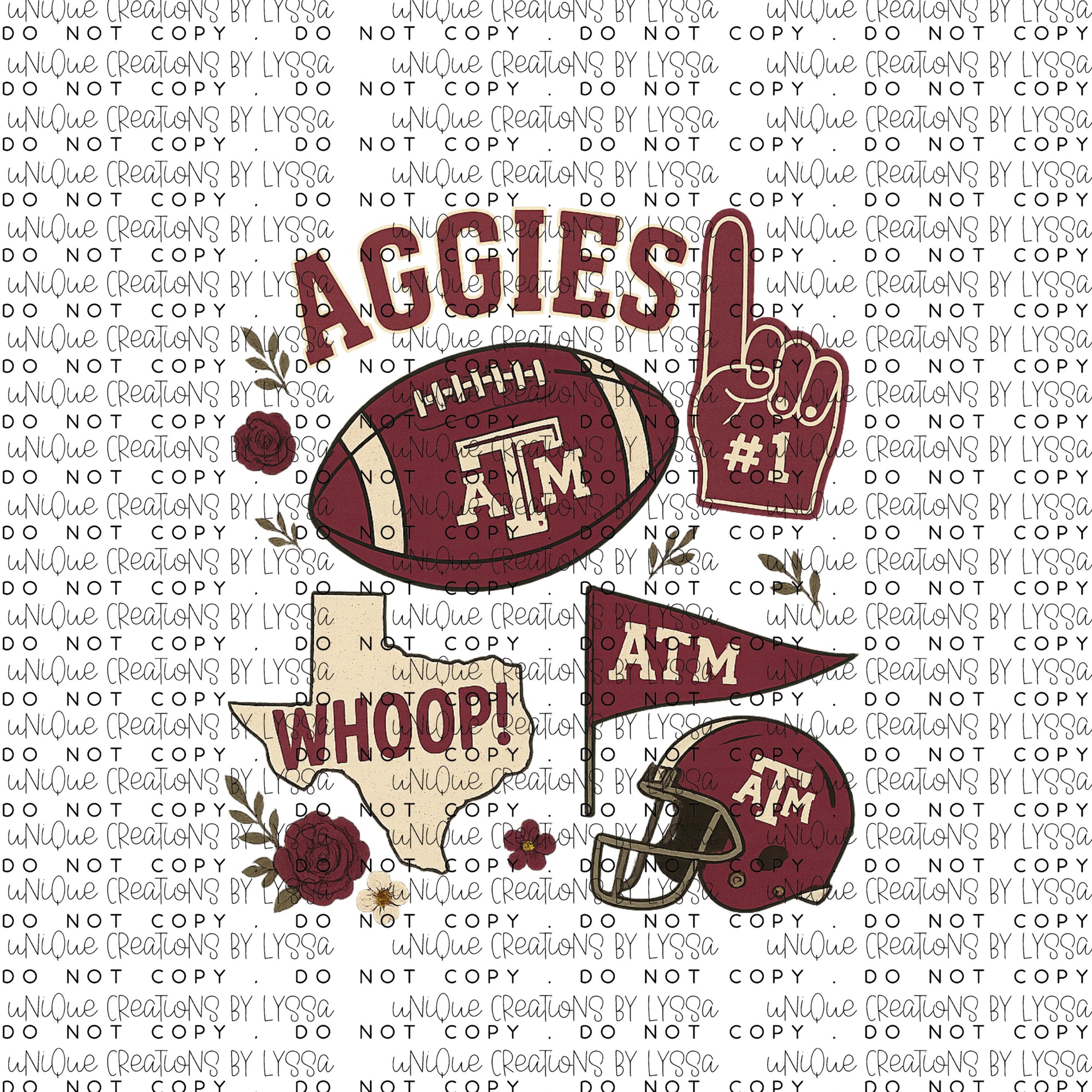AGGIES COLLAGE DTF TRANSFER