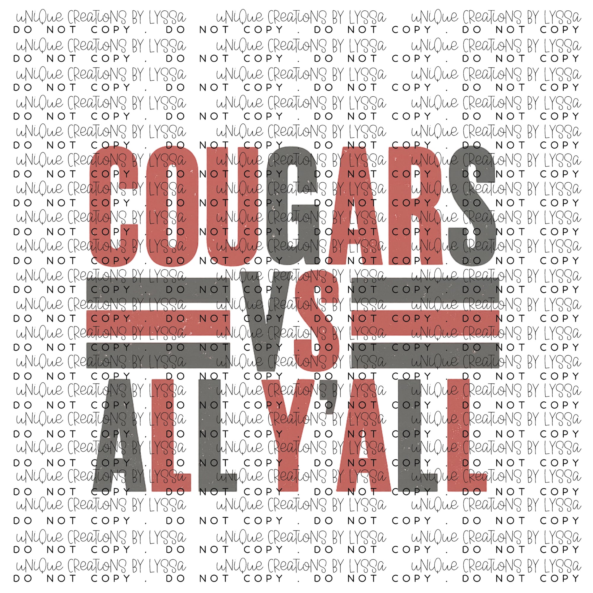 COUGARS VS ALL YALL DTF TRANSFER