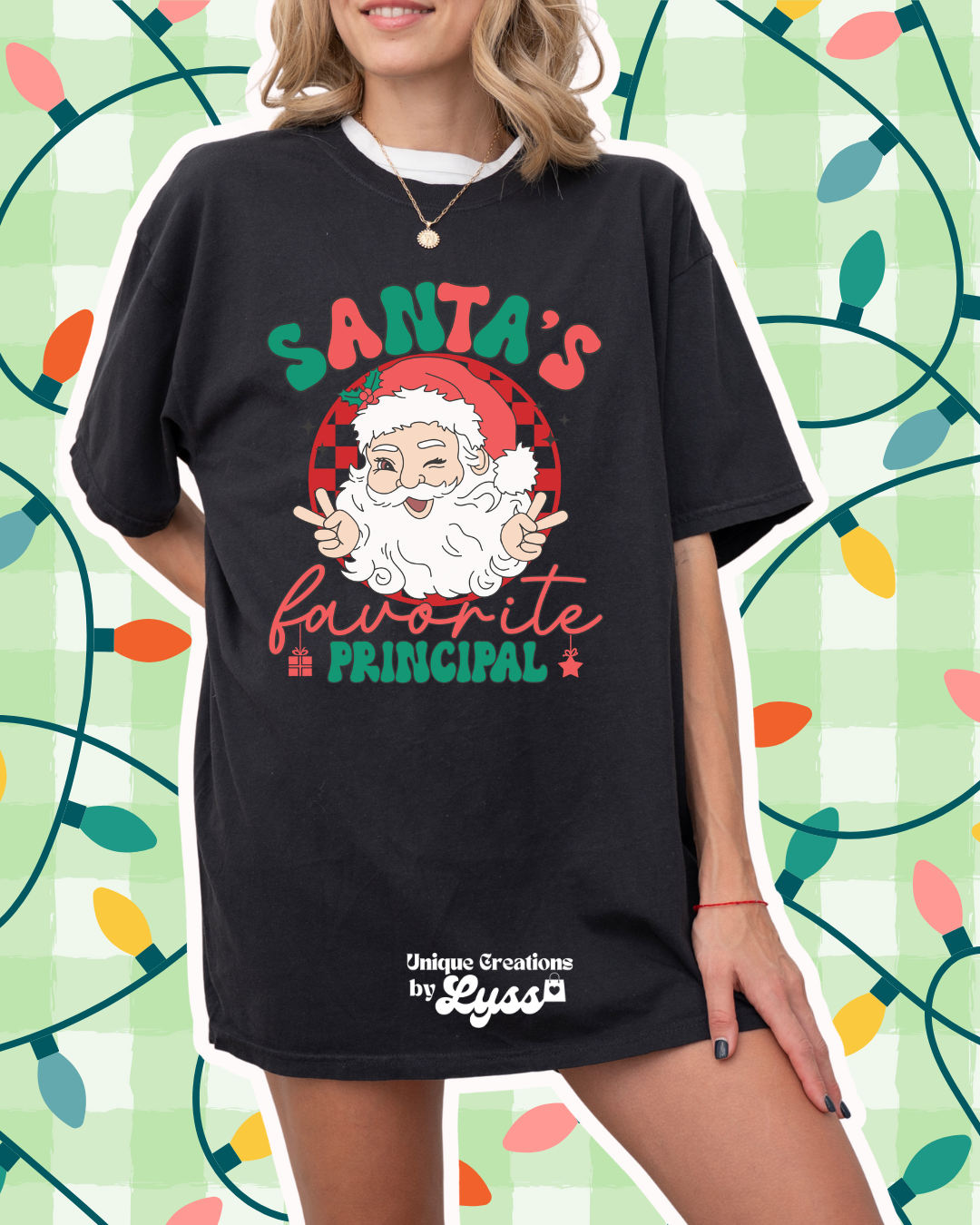 SANTAS FAVORITE PRINCIPAL ADULT TEE/SWEATER