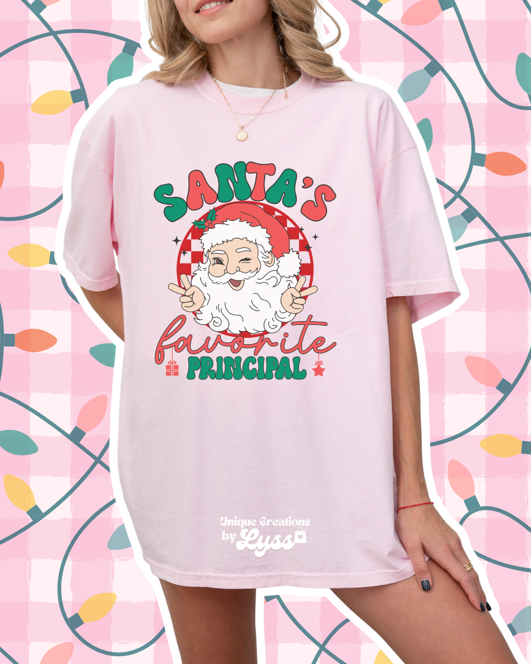 SANTAS FAVORITE PRINCIPAL ADULT TEE/SWEATER