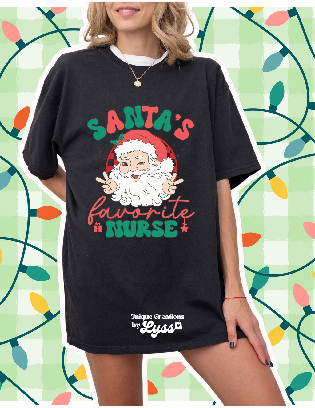 SANTAS FAVORITE NURSE ADULT TEE/SWEATER