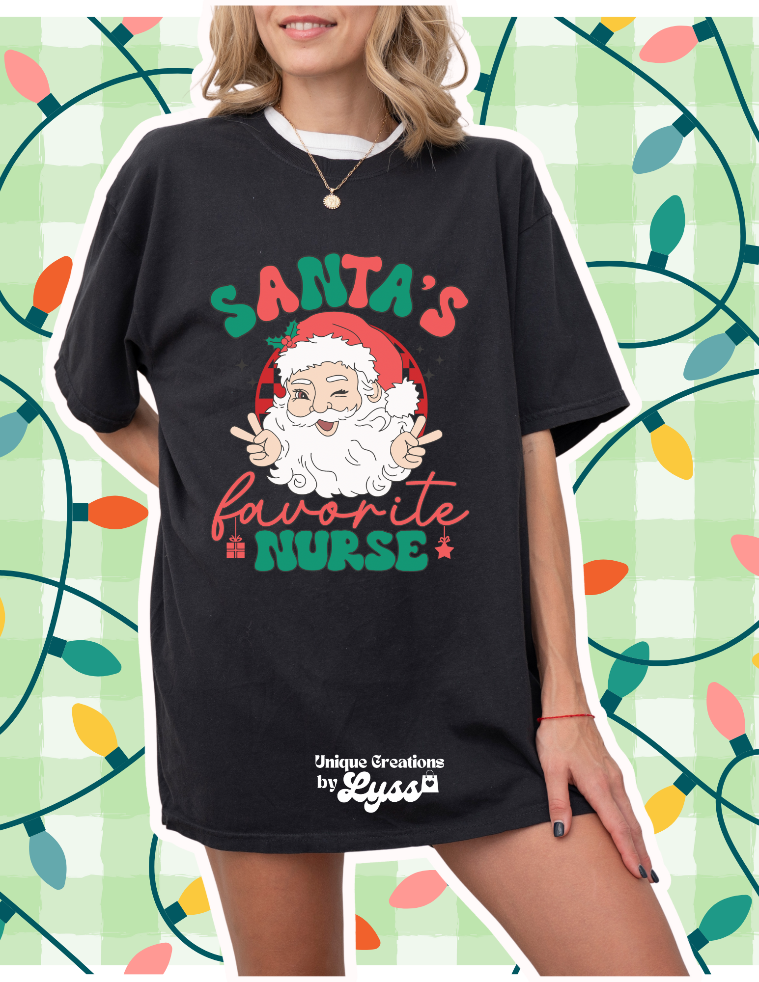 SANTAS FAVORITE NURSE ADULT TEE/SWEATER