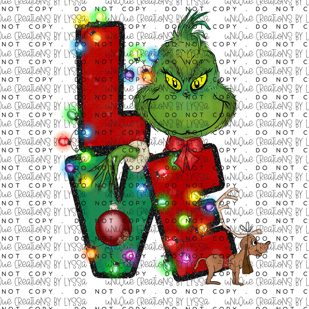 LOVE GRINCH DTF TRANSFER/ DECAL