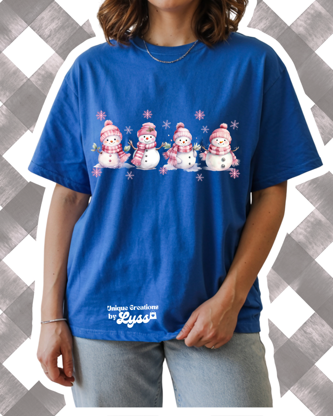 PINK SNOWMEN ADULT TEE/SWEATER/HOODIE