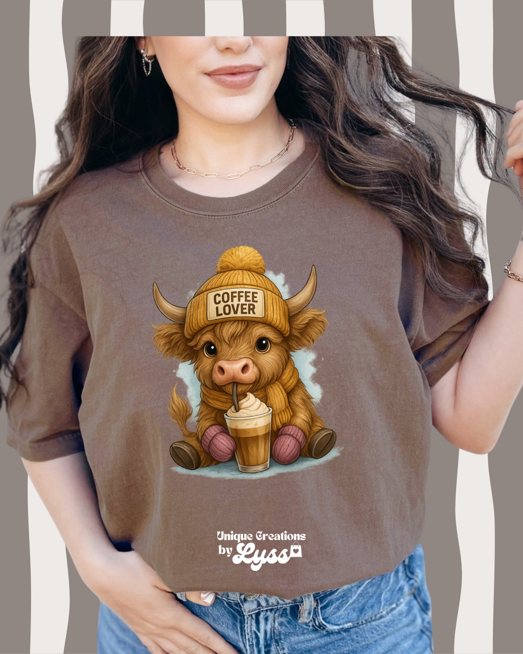 COFFEE LOVER BABY COW ADULT TEE/SWEATER/HOODIE
