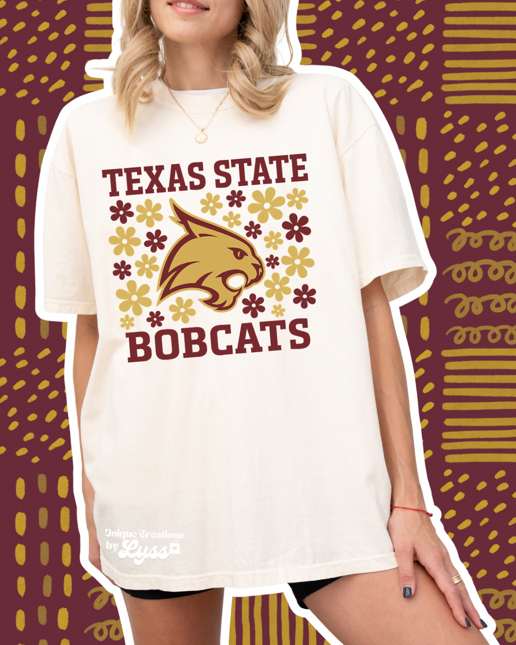 TXST BOBCATS FLORAL TEE/SWEATER