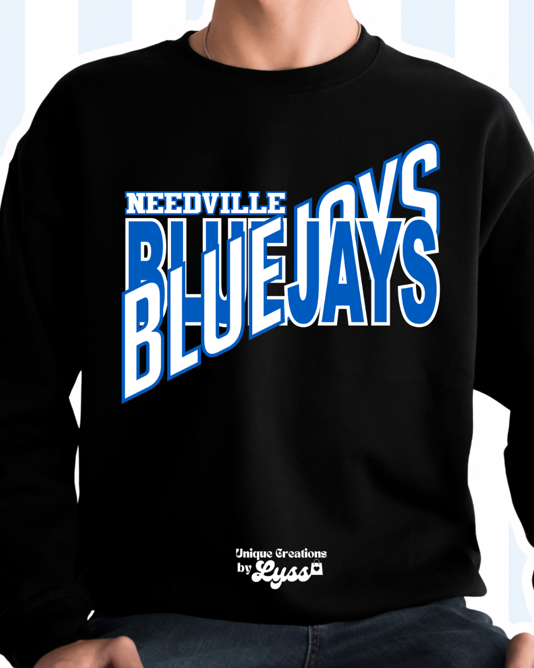 NEEDVILLE BLUEJAYS SPLIT ADULT TEE/SWEATER/HOODIE