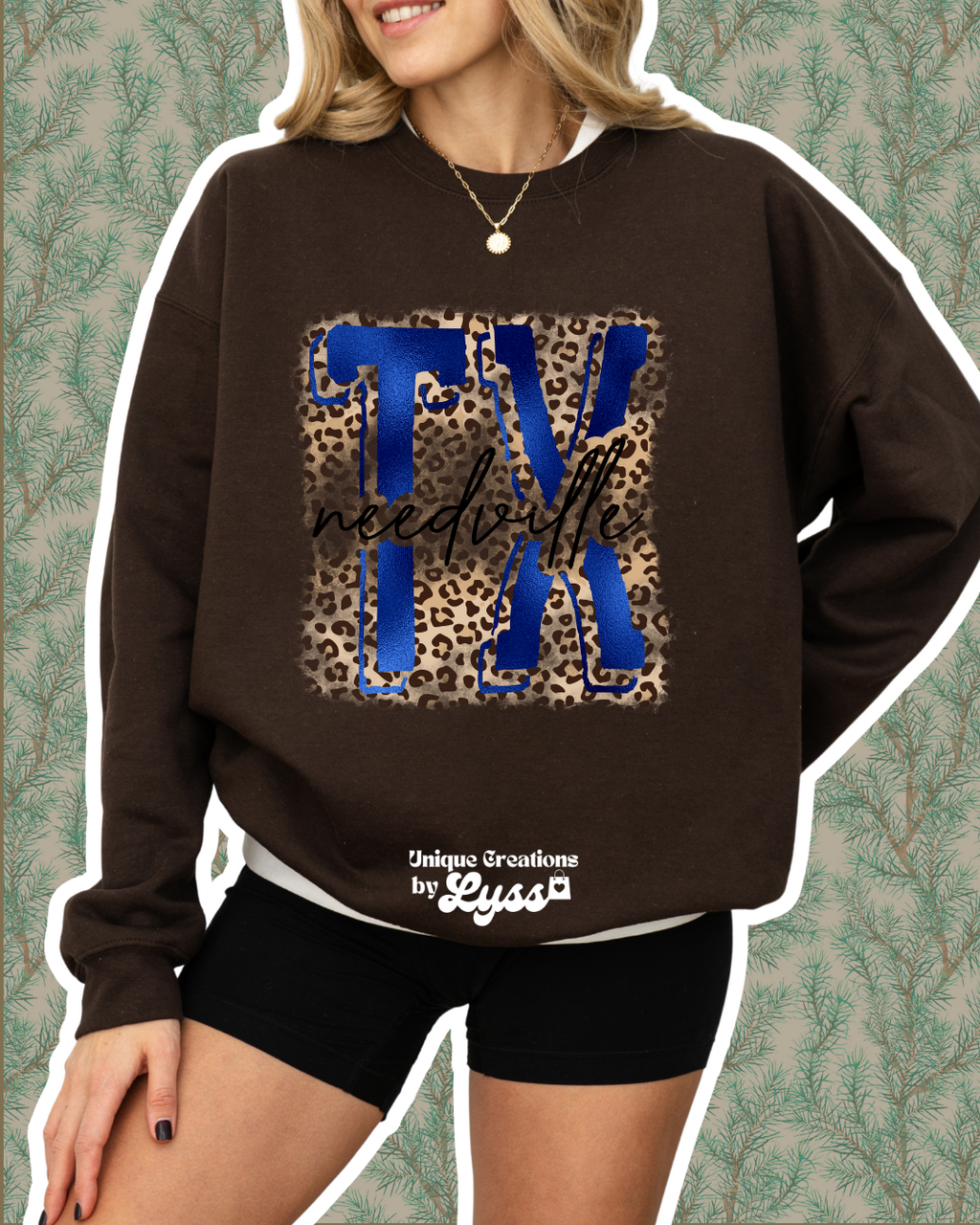 NEEDVILLE TX CHEETAH TEE/SWEATER